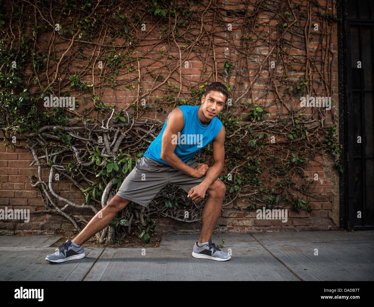 Man stretching before exercise Stock Photo