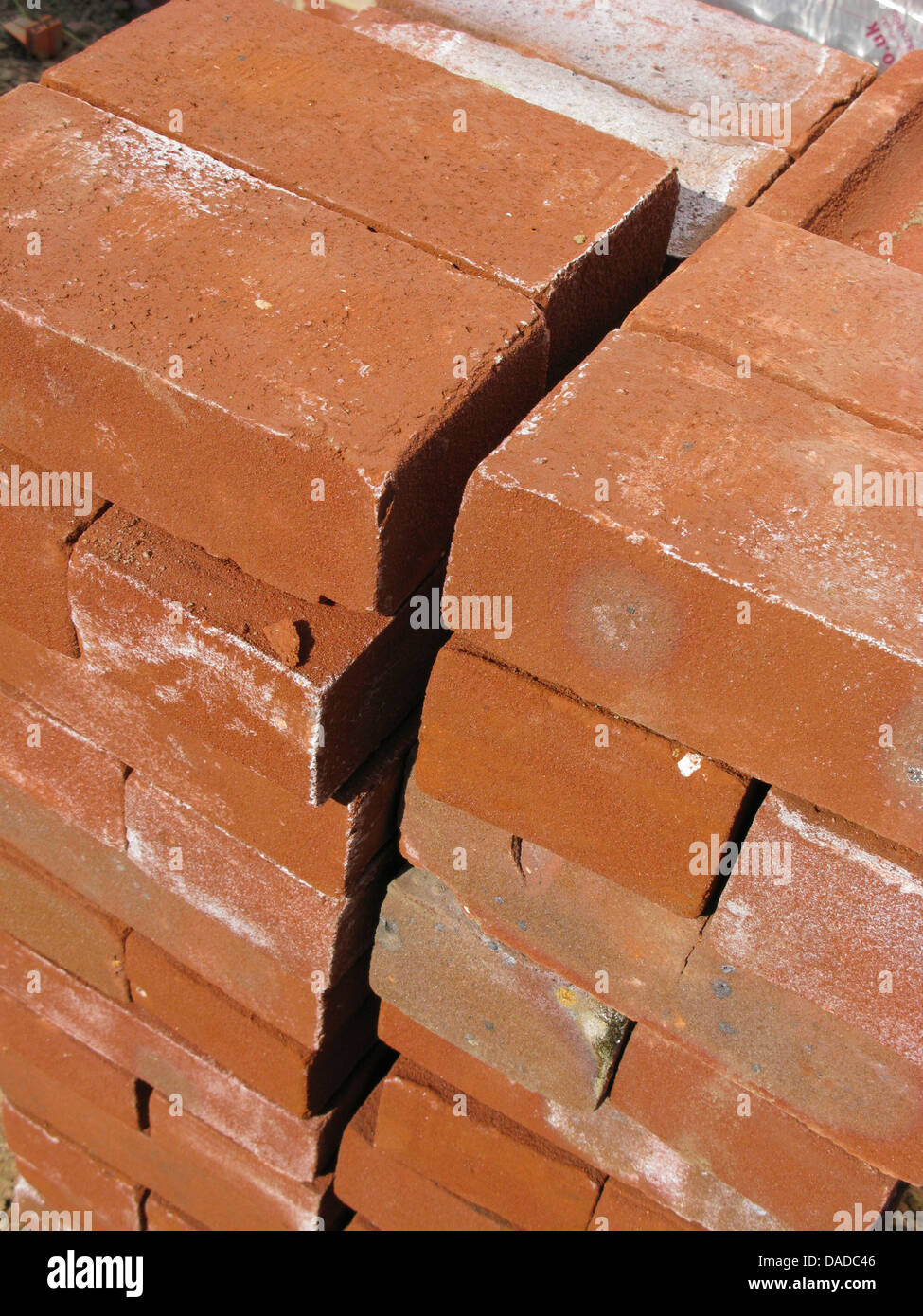 Piles of bricks for the construction industry Stock Photo