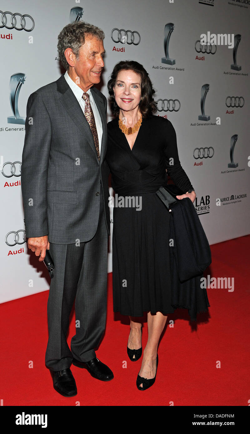 Actress Gudrun Landgrebe and her husband Ulrich von Nathusius arrive at the gala for the 'Audi Generation Award 2011' in Munich, Germany, 22 October 2011. The award is given to young talents with extraordinary achievements. Photo: Ursula Dueren Stock Photo