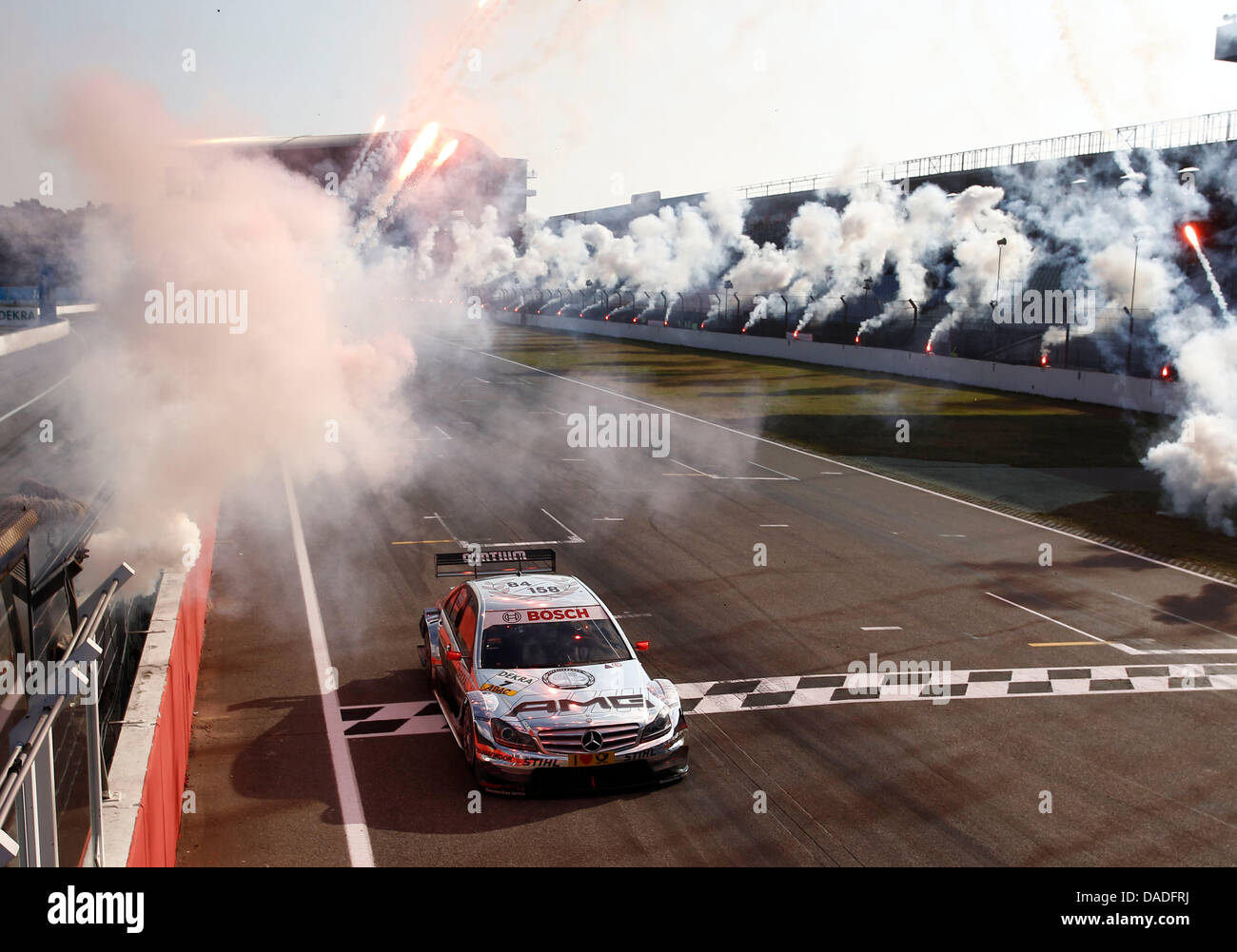 British racing driver Jamie Green from AMG Mercedes wins the final of