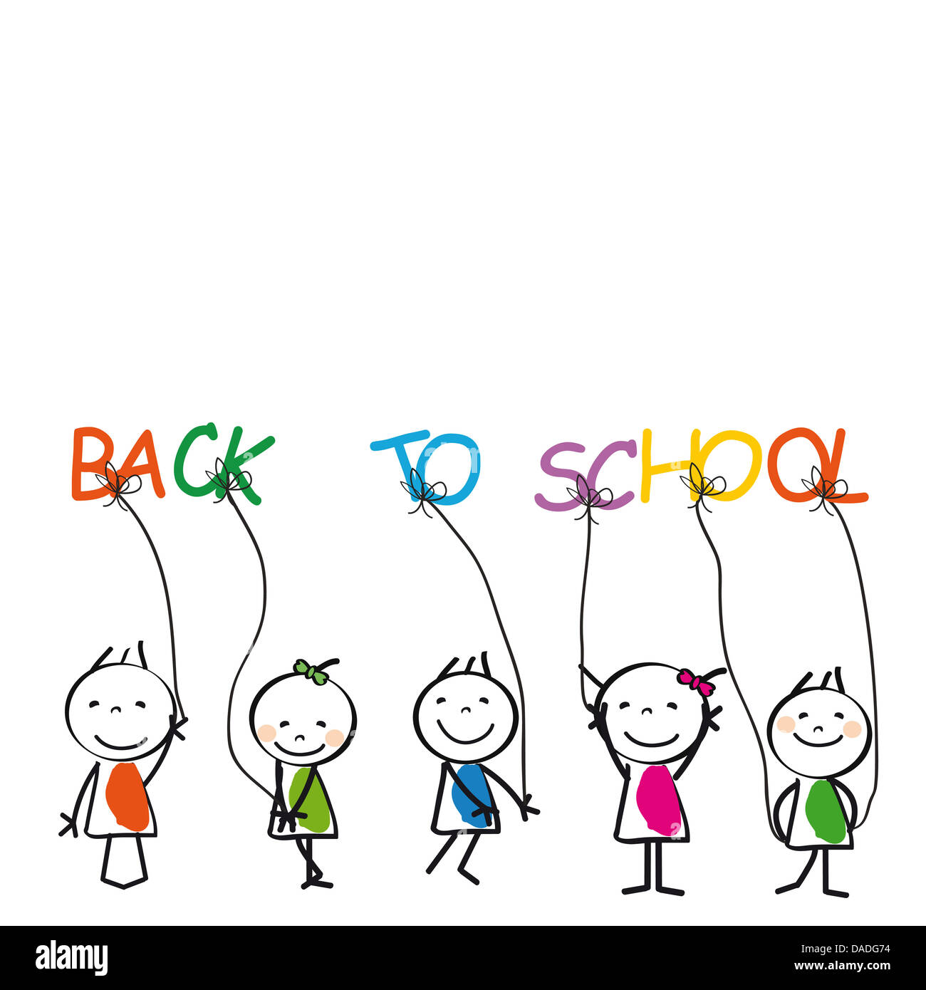 Happy and cute kids back to school Stock Photo - Alamy