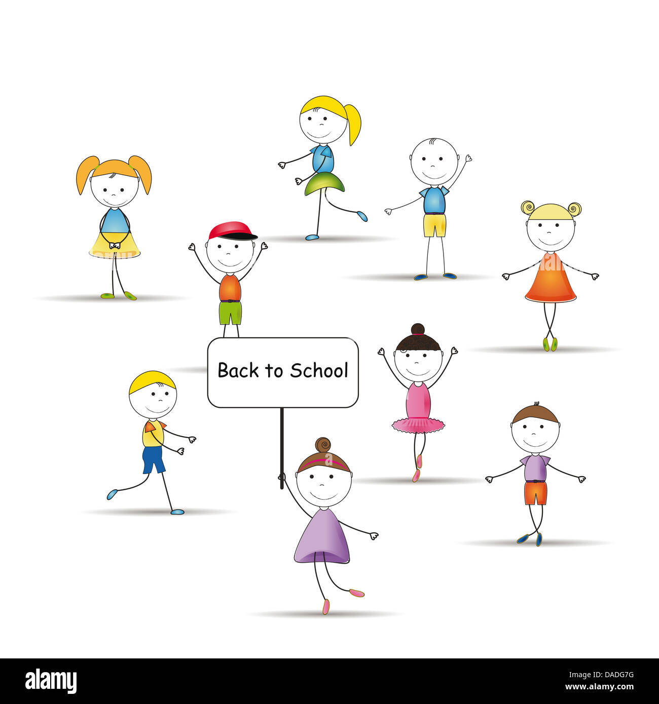 Happy and cute kids back to school Stock Photo - Alamy