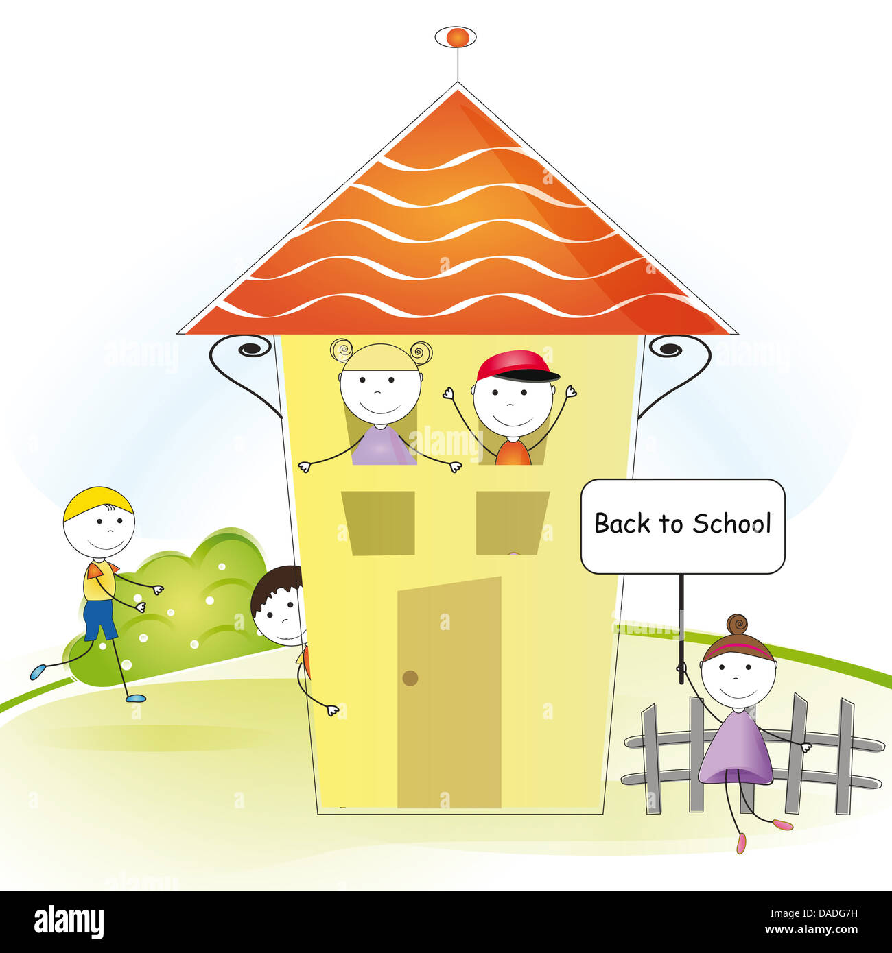 Happy and cute kids back to school Stock Photo - Alamy