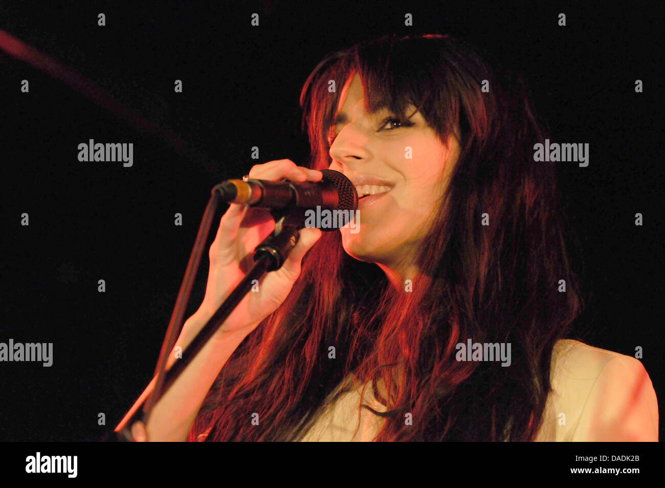 New Zealand singer Brooke Fraser is pictured during a concert in Cologne, Germany, 16 April 2011. Photo: Jan Knoff Stock Photo