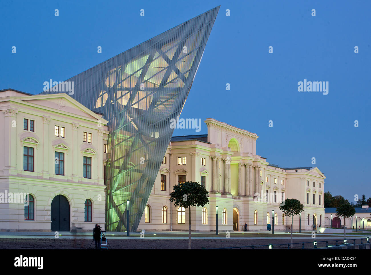 The newly opened Bundeswehr Military History Museum in Dresden, Germany, 17 October 2011. After seven years of renovation work according to the plans of US star architect Daniel Libeskind at a cost of 62.5 million euro, the new exhibition now features around 10.500 exhibits from 700 years of military history on an area of 13.000 square metres. Among the exhibits are tanks, rockets  Stock Photo