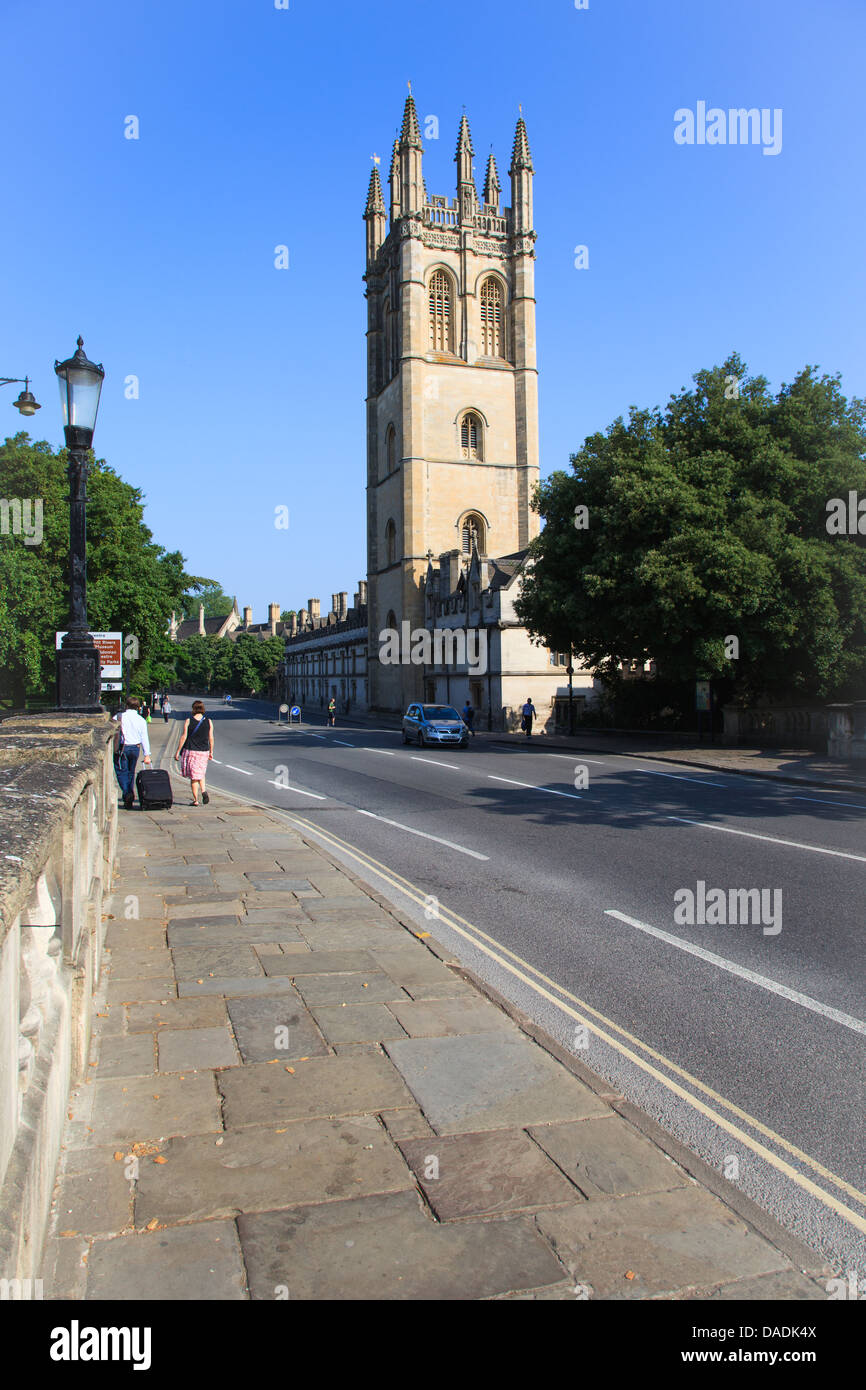 Magdalen Tower on summers day, Oxford, UK Stock Photo