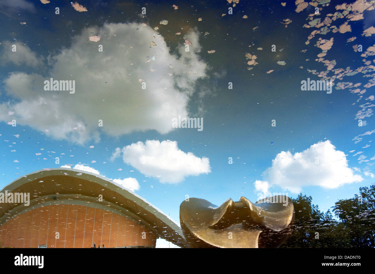 Germany, Berlin, Abstract mirroring of house world culture Stock Photo