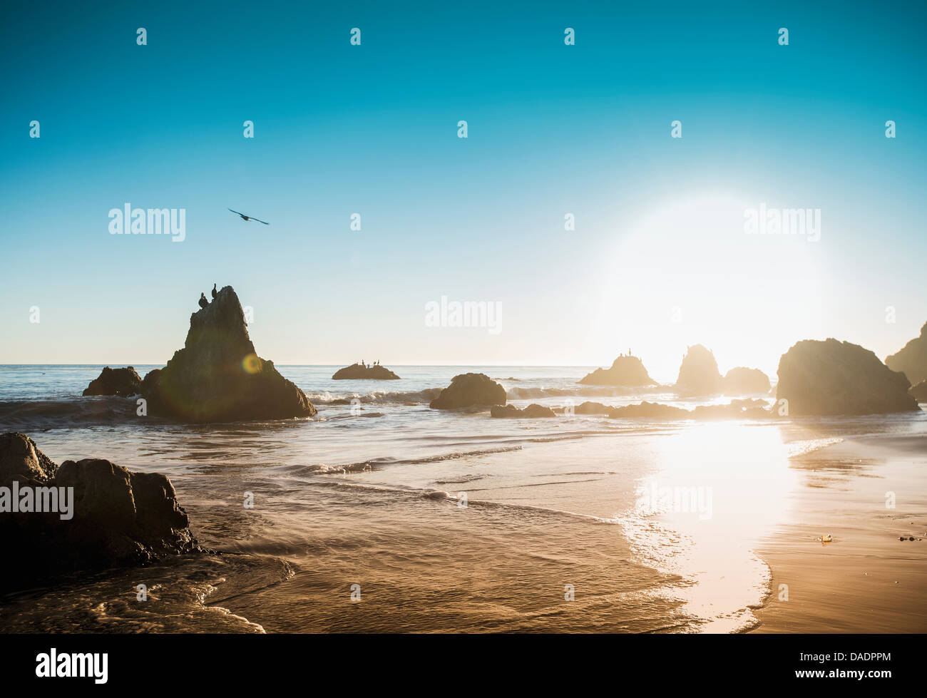 Rocks at El Matador beach, Malibu, California, USA Stock Photo