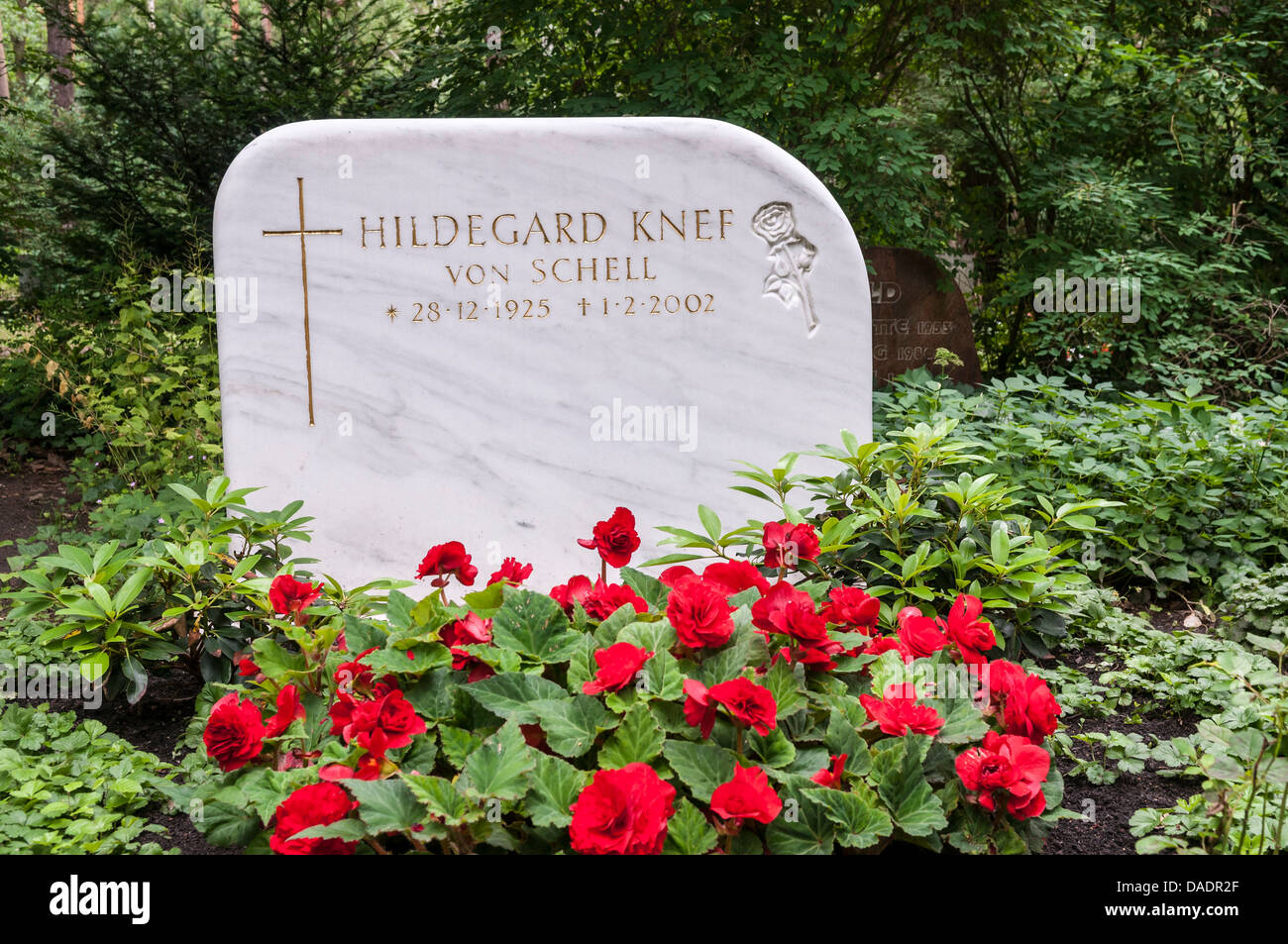 Germany, Berlin, Memorial grave of Hildegard Knef Stock Photo
