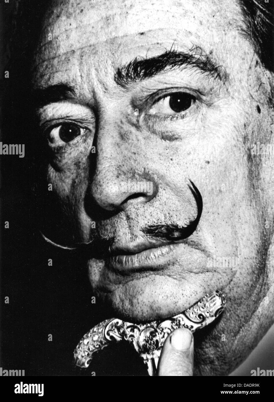 Spanish artist Salvador dali in 1963. Portrait by photographer Fred Stein (1909-1967) who emigrated 1933 from Nazi Germany to France and finally to the USA. Stock Photo