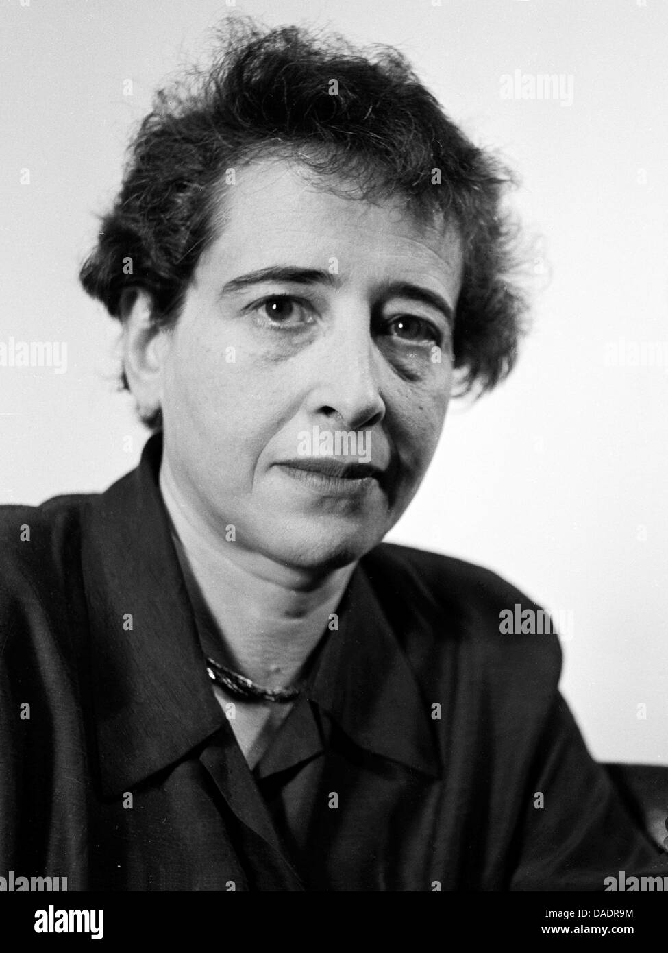 Hannah Arendt i 1949. Portrait by photographer Fred Stein (1909-1967) who emigrated 1933 from Nazi Germany to France and finally to the USA. Stock Photo
