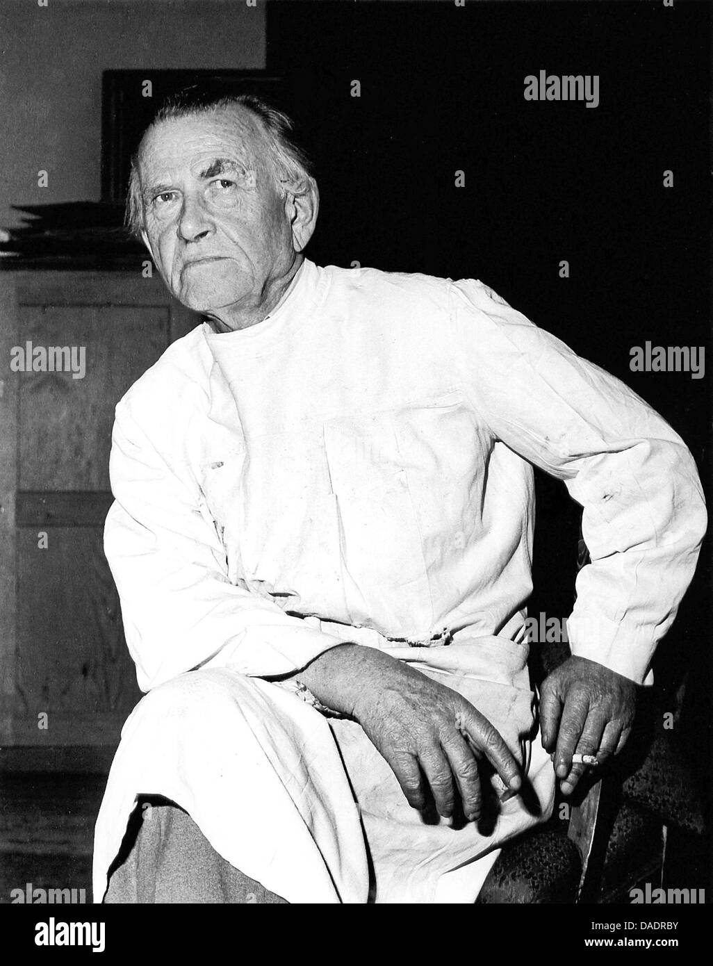Artist Otto Dix in 1961. Portrait by photographer Fred Stein (1909-1967) who emigrated 1933 from Nazi Germany to France and finally to the USA. Stock Photo