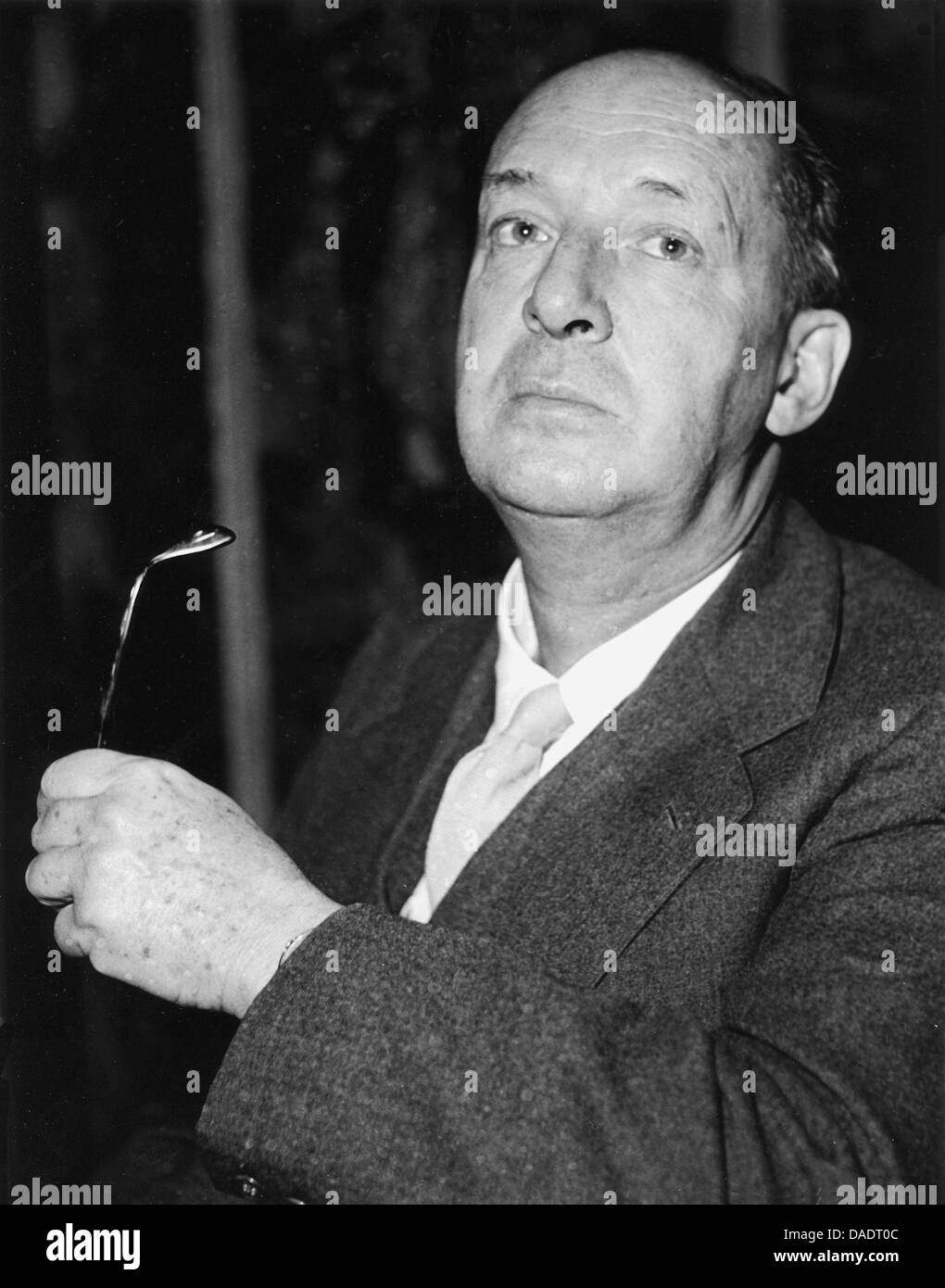 Russian author Vladimir Nabokov in 1958. Portrait by photographer Fred Stein (1909-1967) who emigrated 1933 from Nazi Germany to France and finally to the USA. Stock Photo