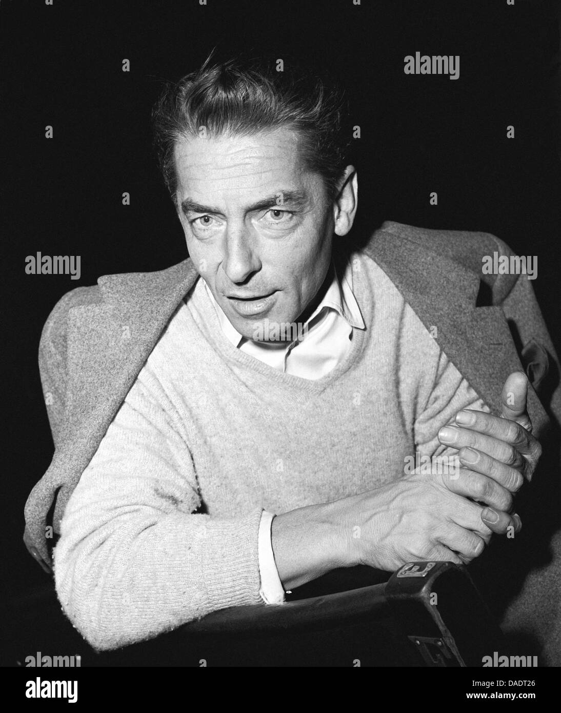 Conductor Herbert von Karajan in 1955.  Portrait by photographer Fred Stein (1909-1967) who emigrated 1933 from Nazi Germany to France and finally to the USA. Stock Photo