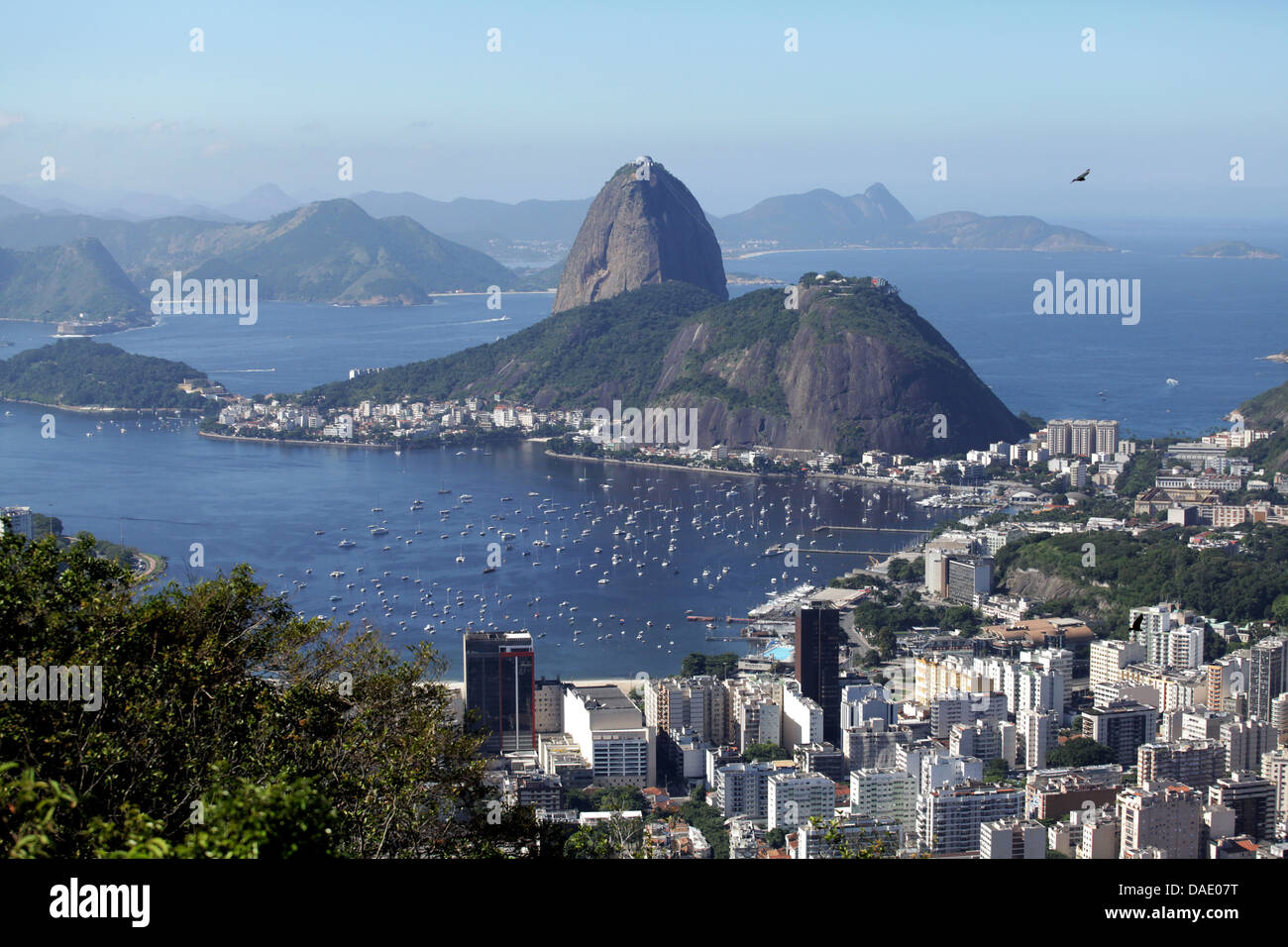 Sugar loaf hill in Rio de Janeiro Brazil view of the Guanabara bay with ...