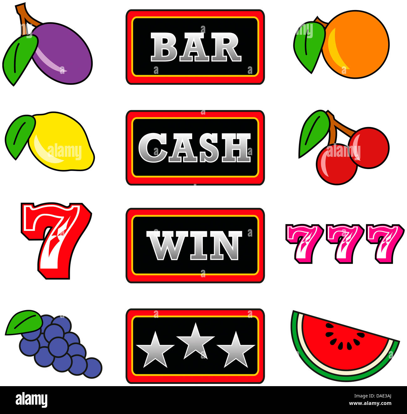 Slot Machine Symbols Stock Photo Alamy