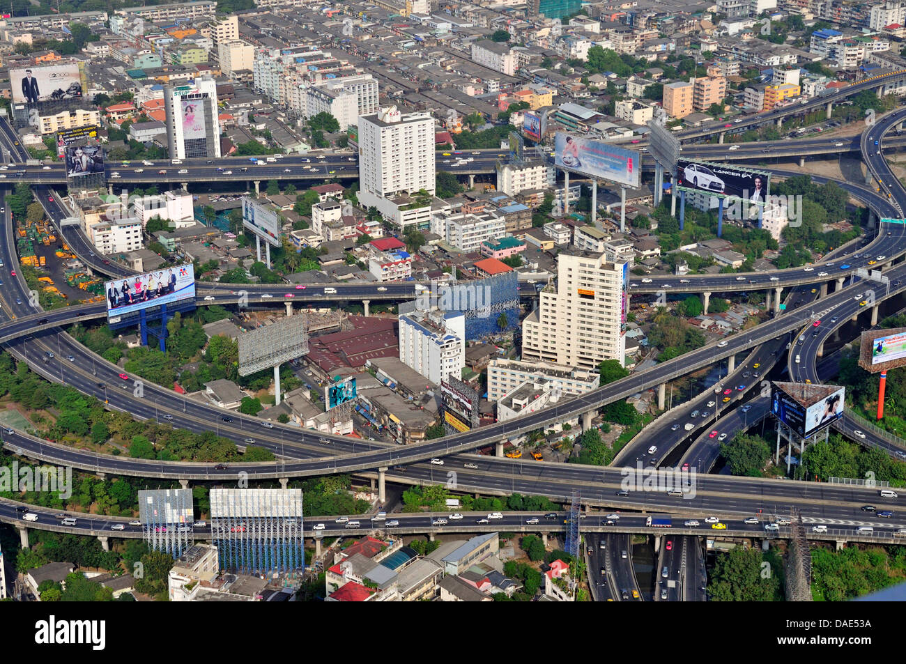 view from Baiyoke Tower to town, Thailand, Bangkok Stock Photo