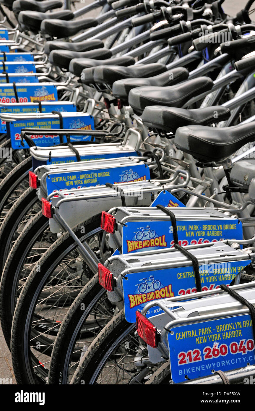 hire bikes at the entrance to the Central Park at the Columbus Circle