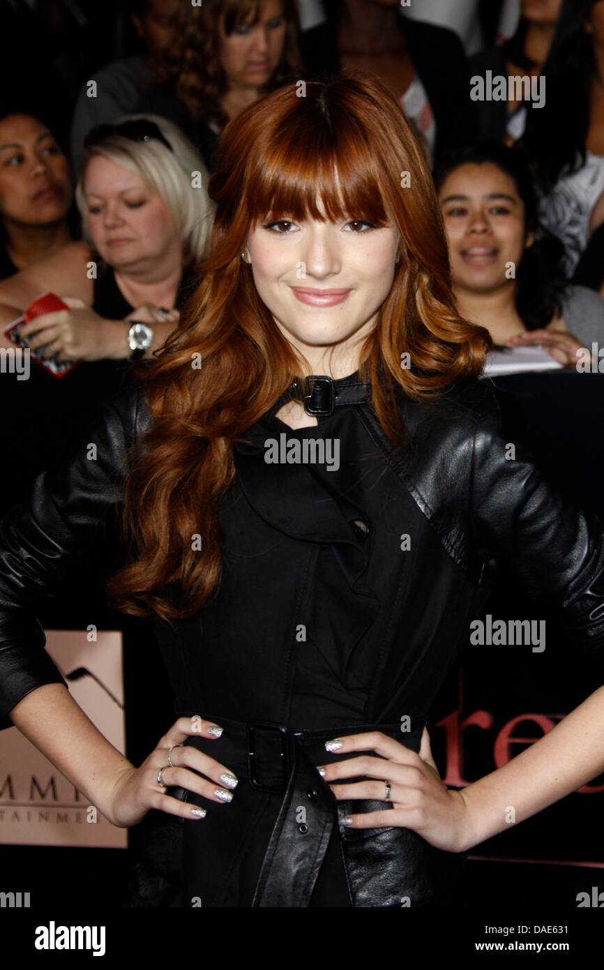 US teen actress, dancer, singer, and model Annabella Avery Thorne arrives for the World Premiere of 'The Twilight Saga: Breaking Dawn - Part 1' at Nokia Theatre at L.A. Live in Los Angeles, USA, 15 November 2011. Photo: Hubert Boesl Stock Photo