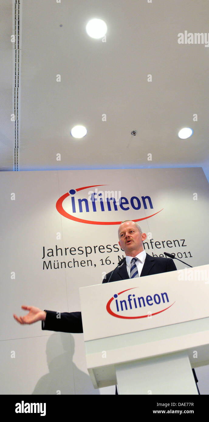 Chairman Of Infineon Peter Bauer Speaks During A Press Conference On Stock Photo Alamy