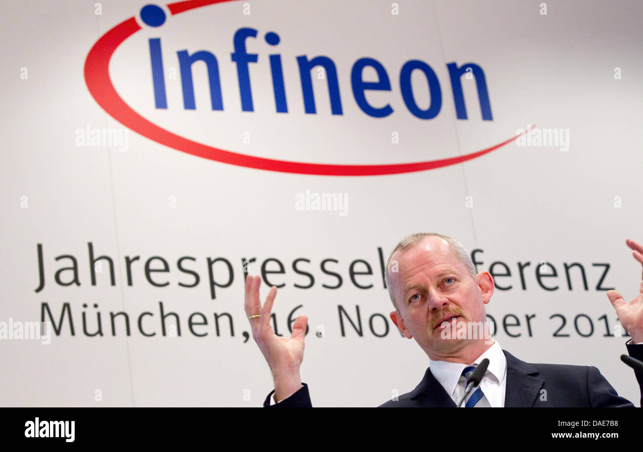 Chairman Of Infineon Peter Bauer Speaks During A Press Conference On Stock Photo Alamy