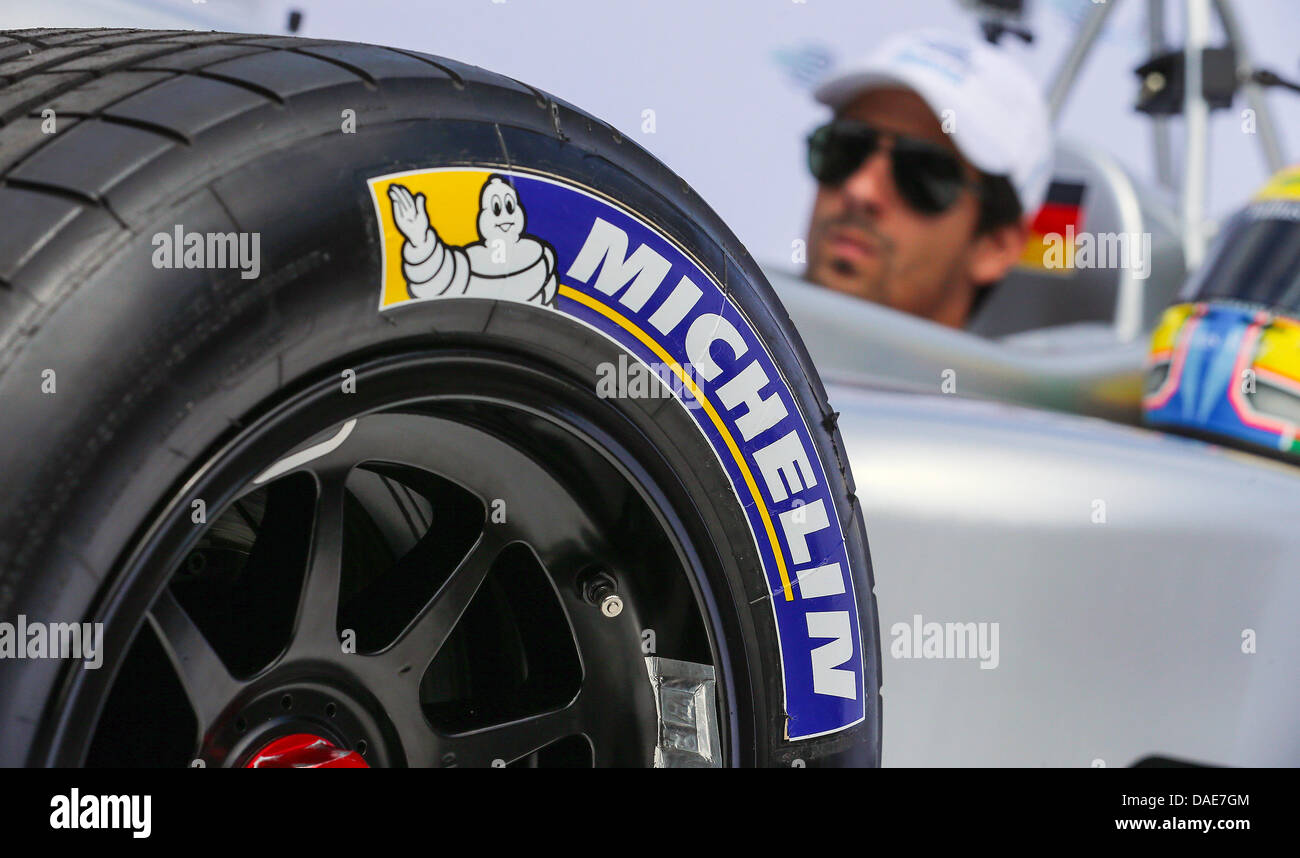 Berlin, Germany. 11th July, 2013. Michelin tires are attached to a