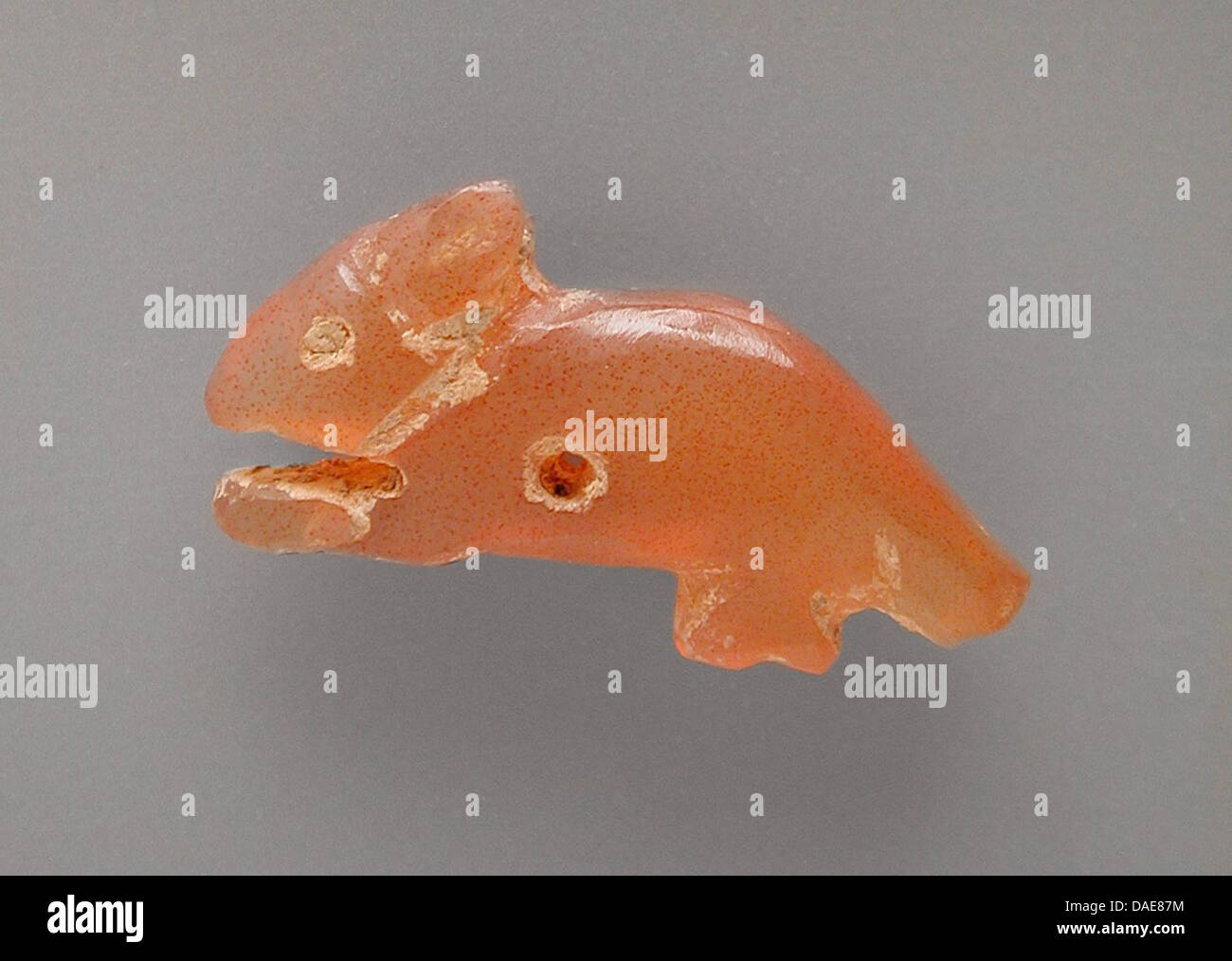 An ancient Egyptian amulet shaped like an unidentified animal, crafted ...
