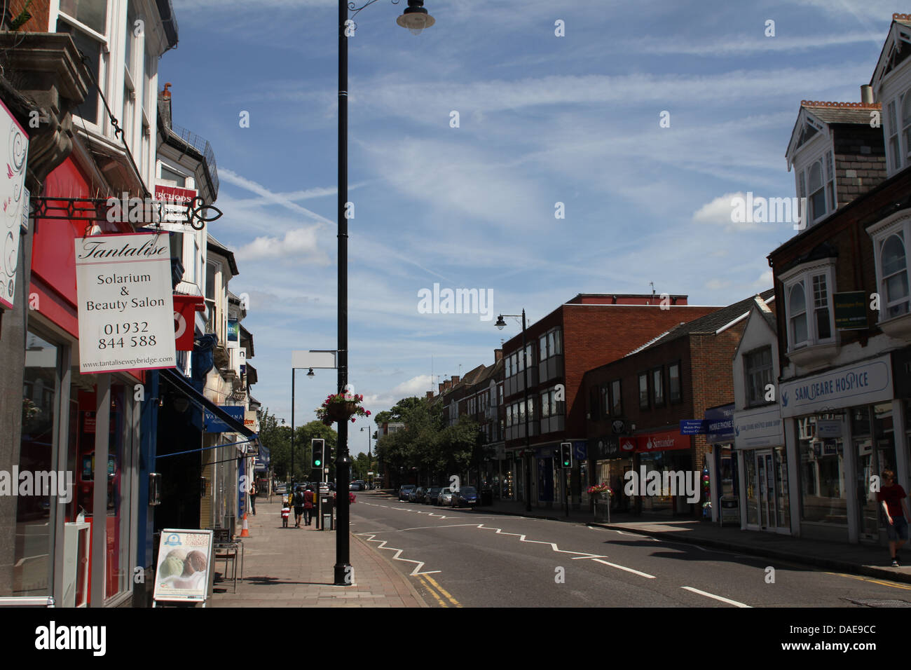 General street view of Weybridge Stock Photo