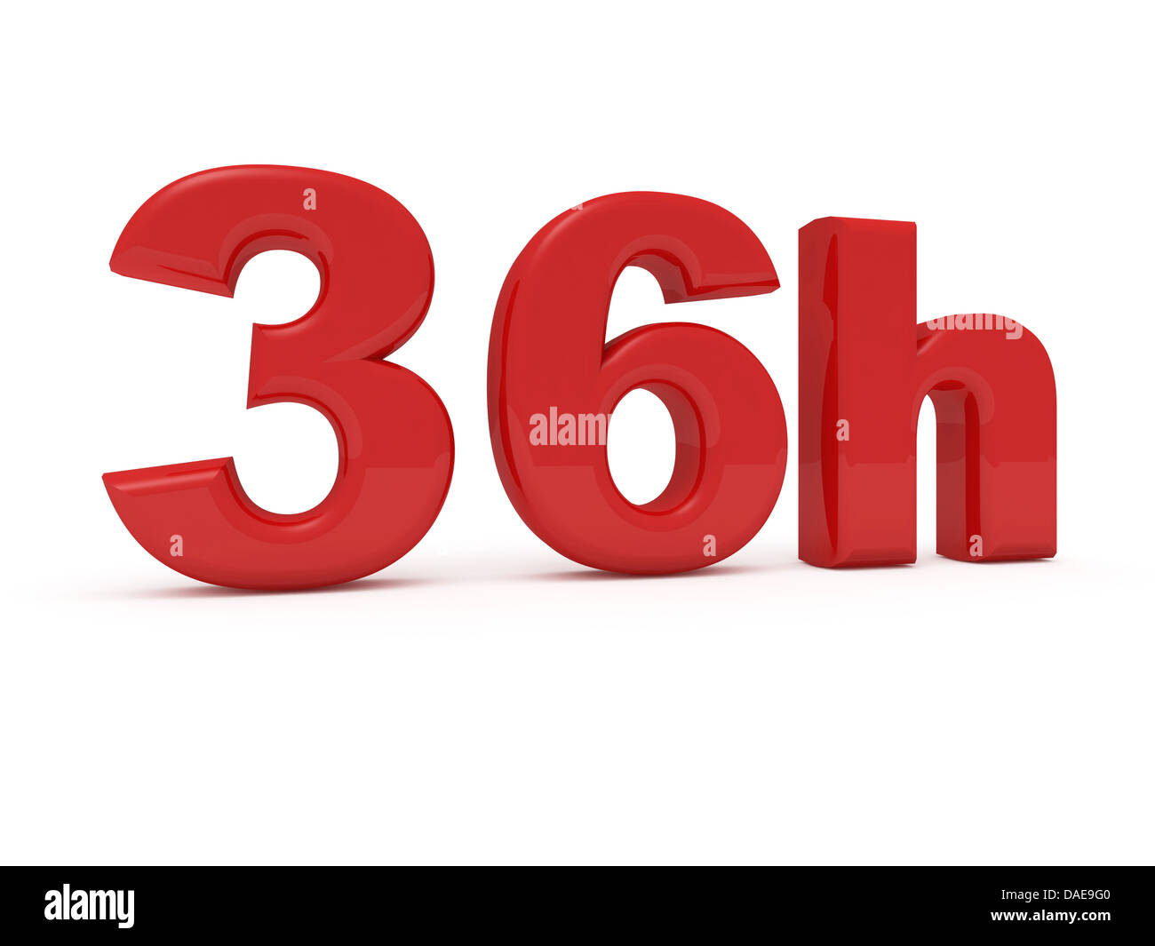3d image of 36h on white background Stock Photo - Alamy
