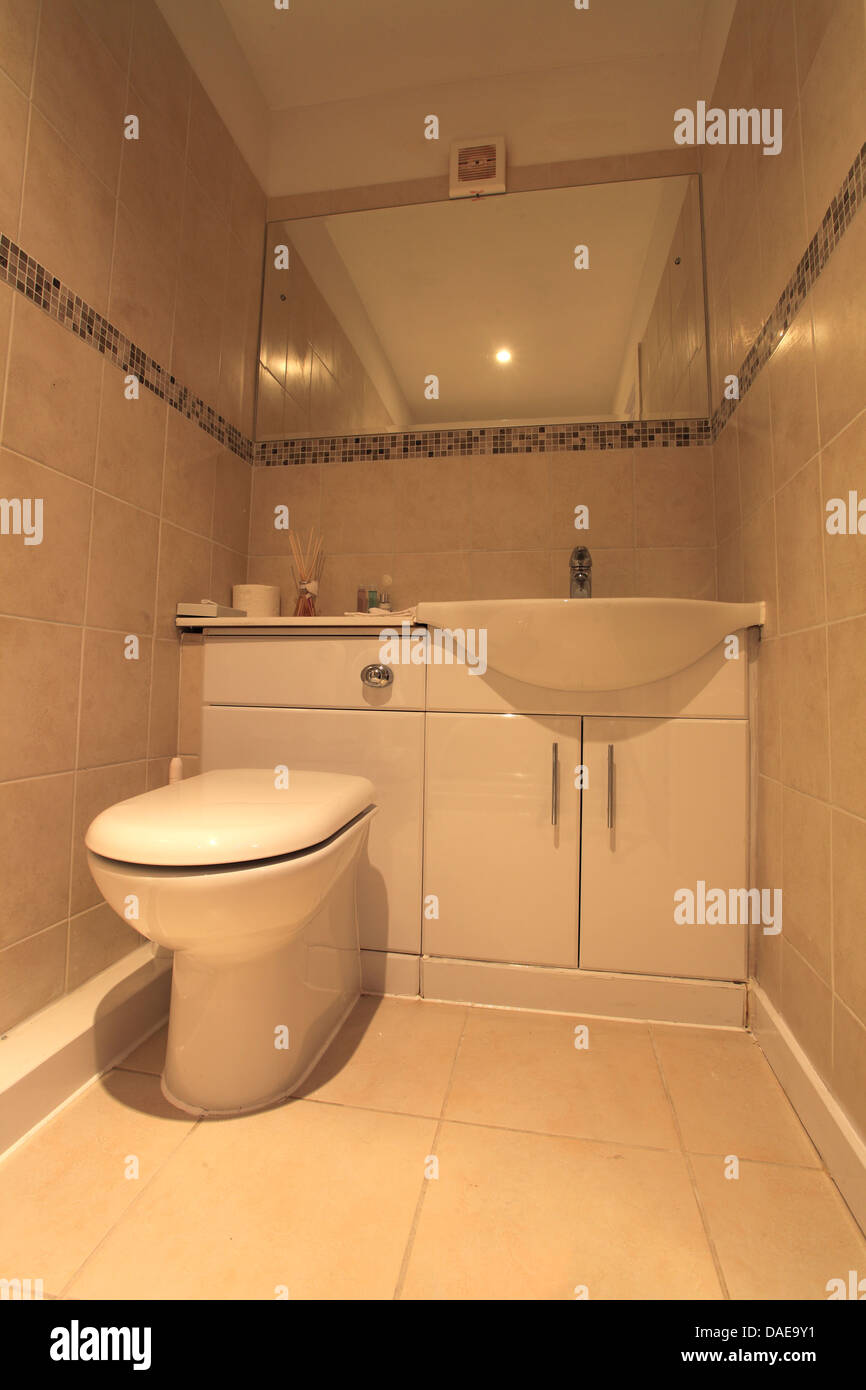 Interior Of A Hotel Bathroom With Ceiling Lights Shower Cubicle