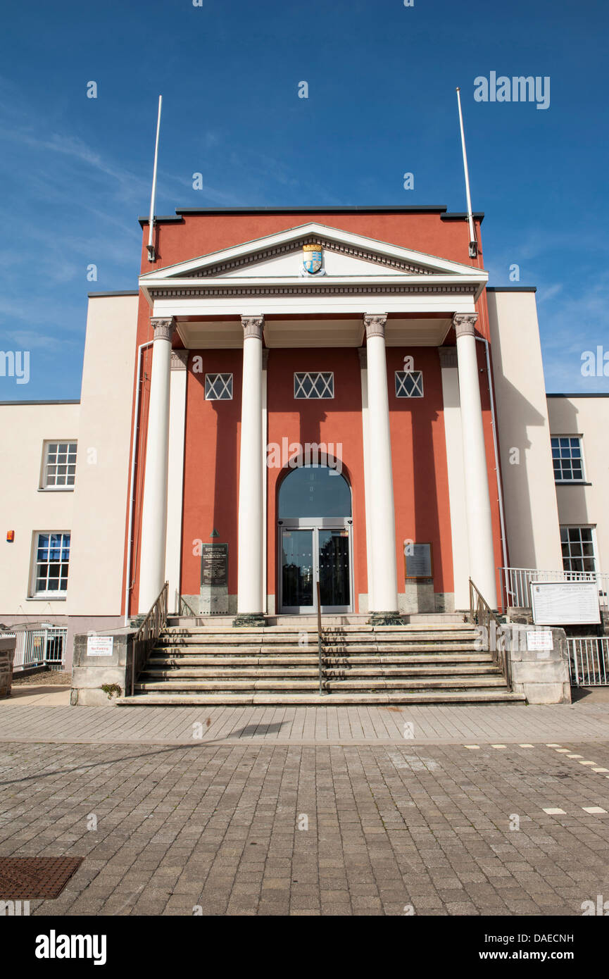 Exterior of Aberystwyth public library, Ceredigion, Wales Stock Photo