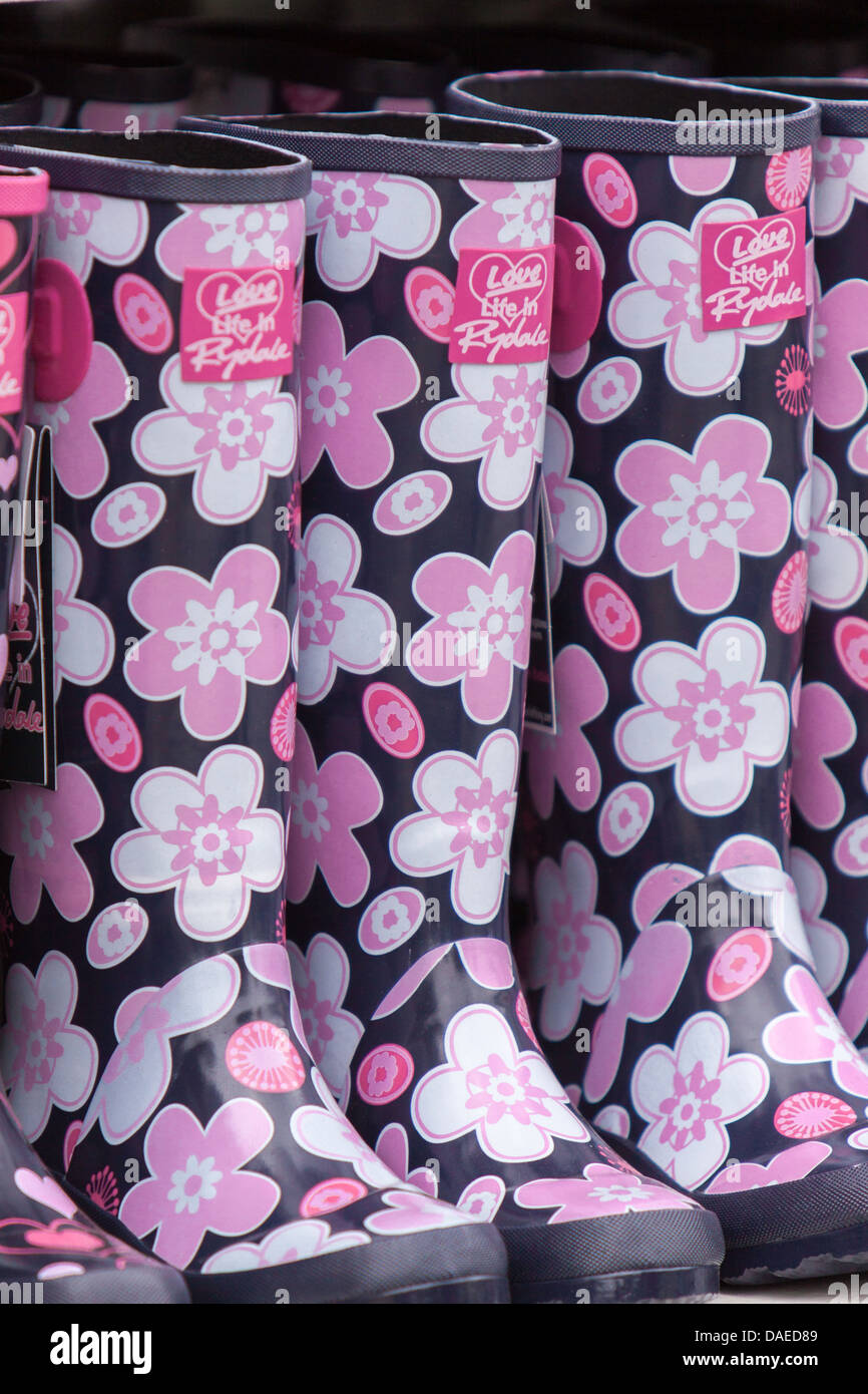 Colourful wellington boots, England, UK Stock Photo Alamy