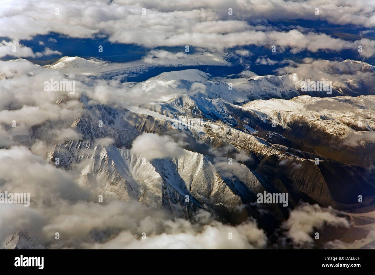 aerial view to Brooks mountain range, USA, Alaska Stock Photo