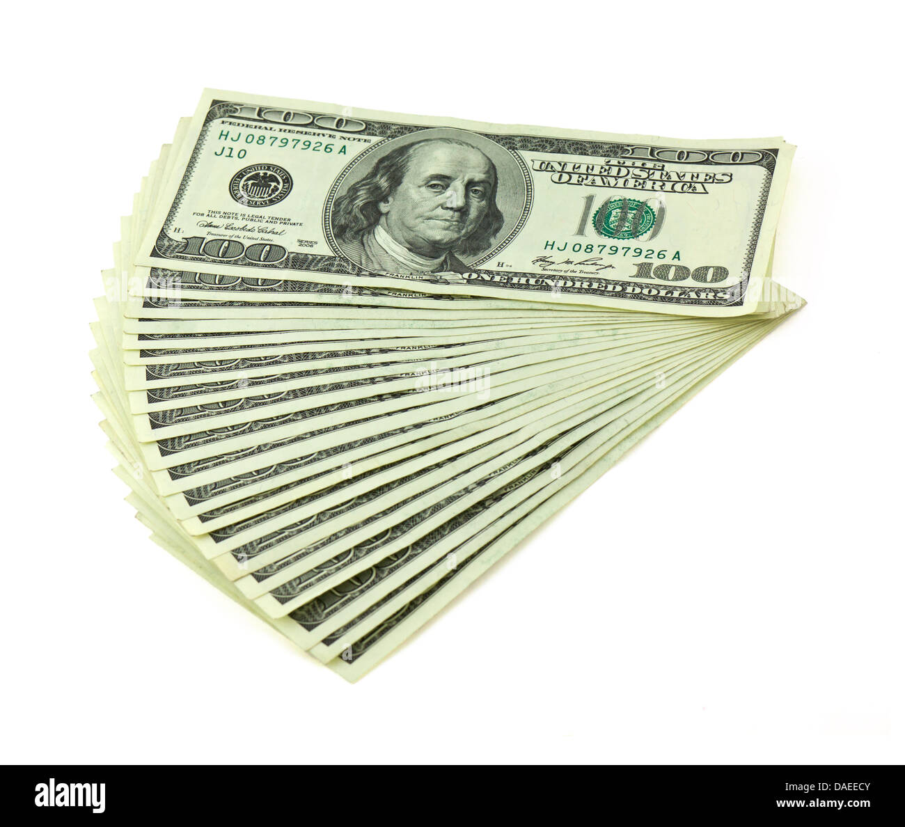 US dollars isolated on white Stock Photo