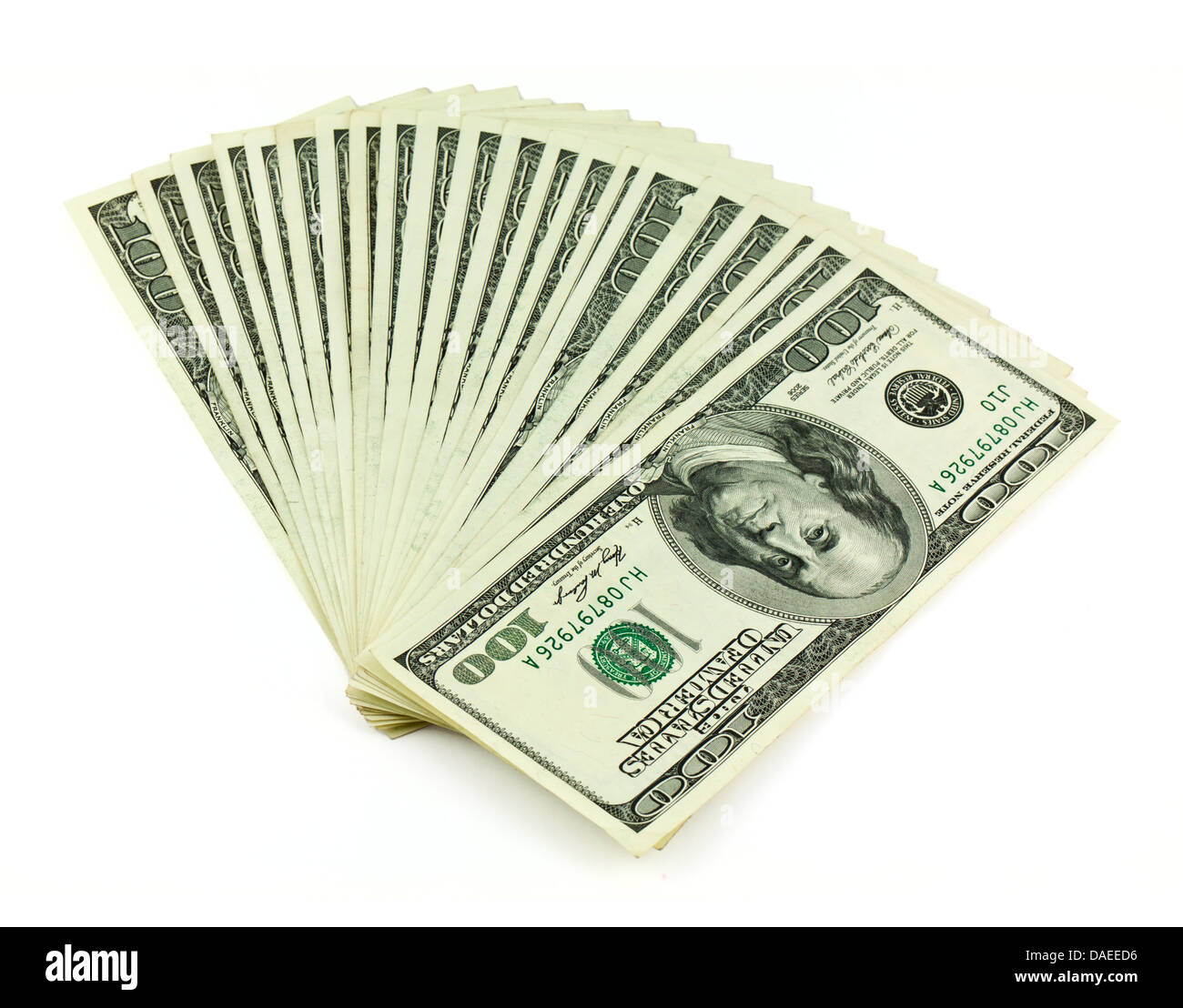 US dollars isolated on white Stock Photo