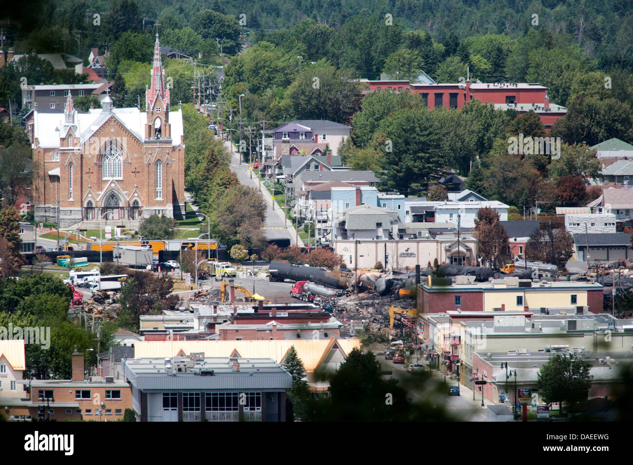LacMeGantic, Quebec, Canada. 11th July 2013. The clean up and