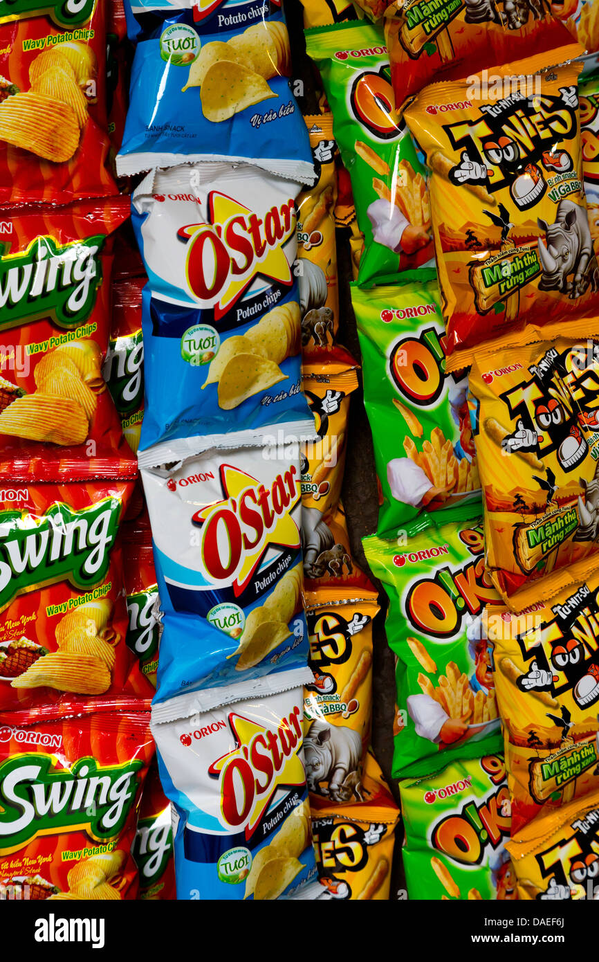 Bags of Potato Chips on Sale in Hanoi, Vietnam Stock Photo Alamy