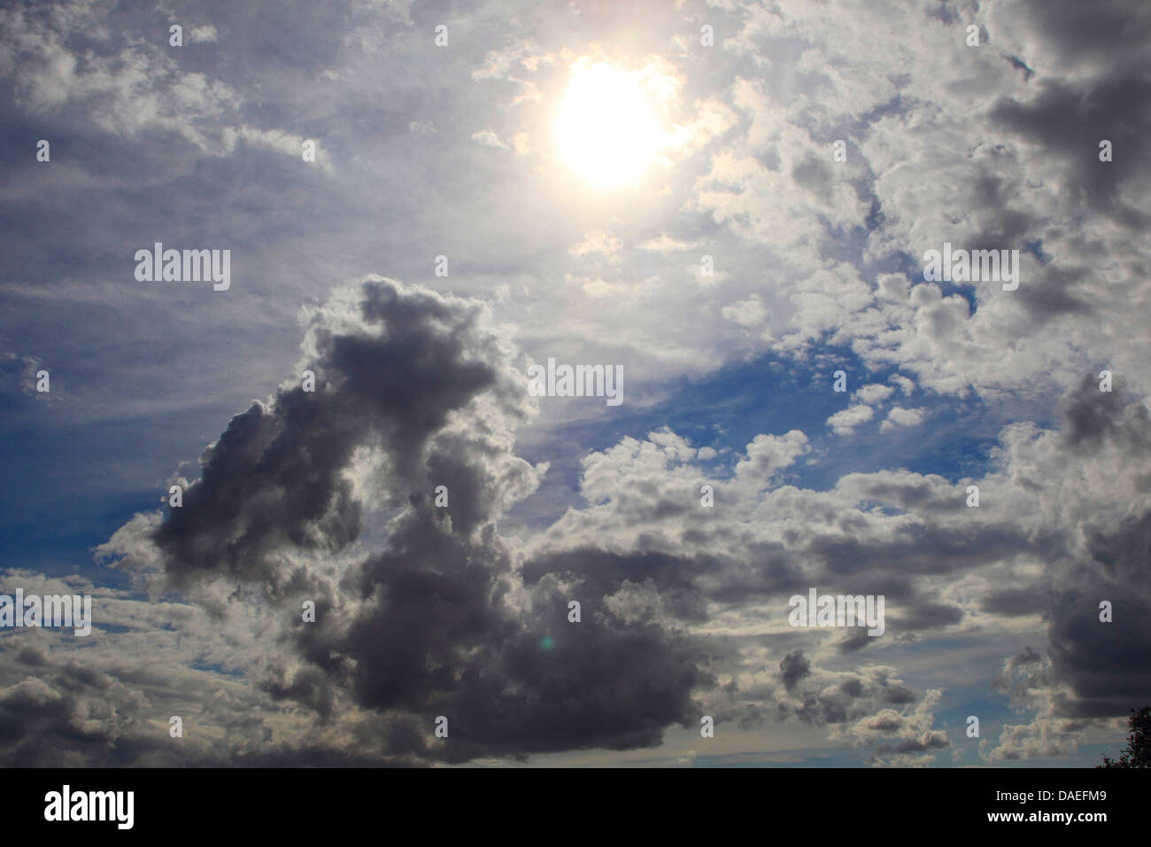 sun and clouds, Germany Stock Photo