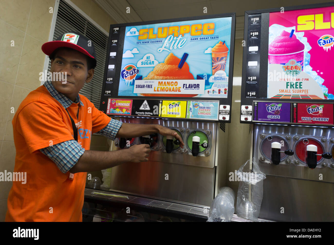 Free Slurpee Day at 7-Eleven stores Stock Photo