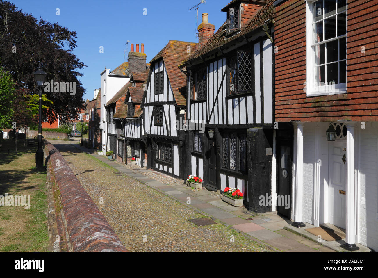 Medieval Tudor timber framed houses in Church Square, Rye East Sussex, England, UK, GB Stock Photo