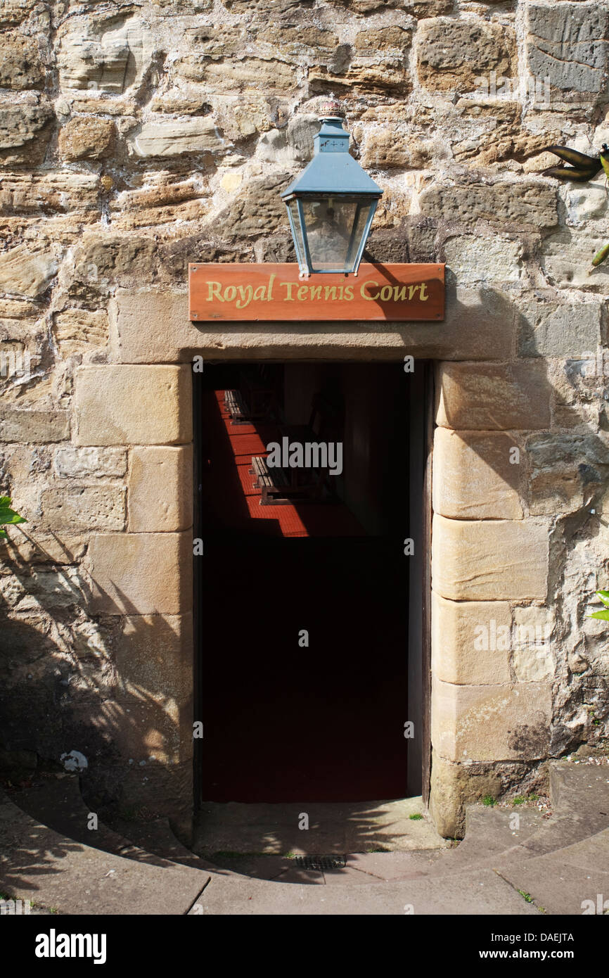 Entrance to the Royal (Or 'Real') Tennis Court at Falklands Palace, Scotland Stock Photo