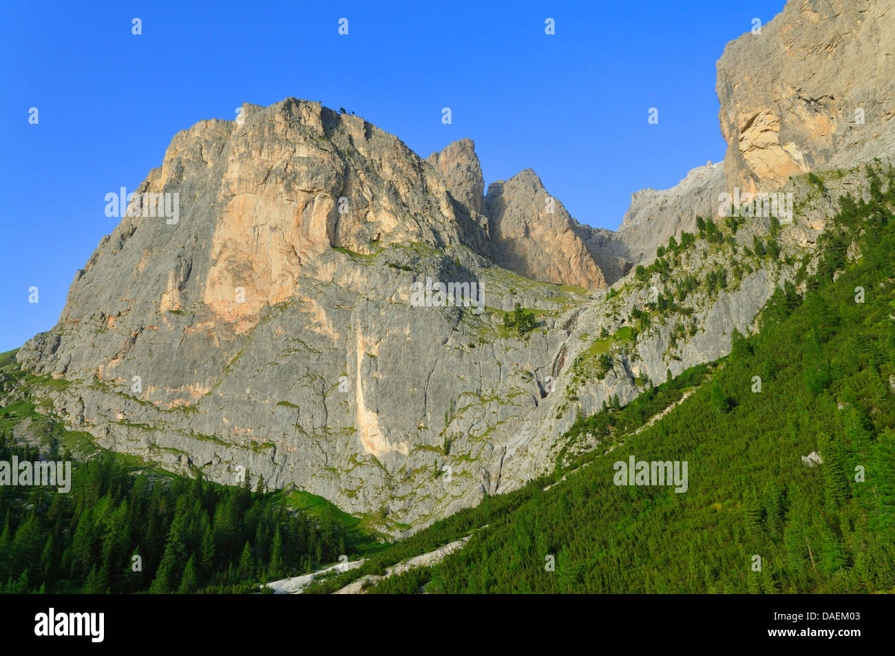 Mountain massif of the Sella-Group, Italy Stock Photo