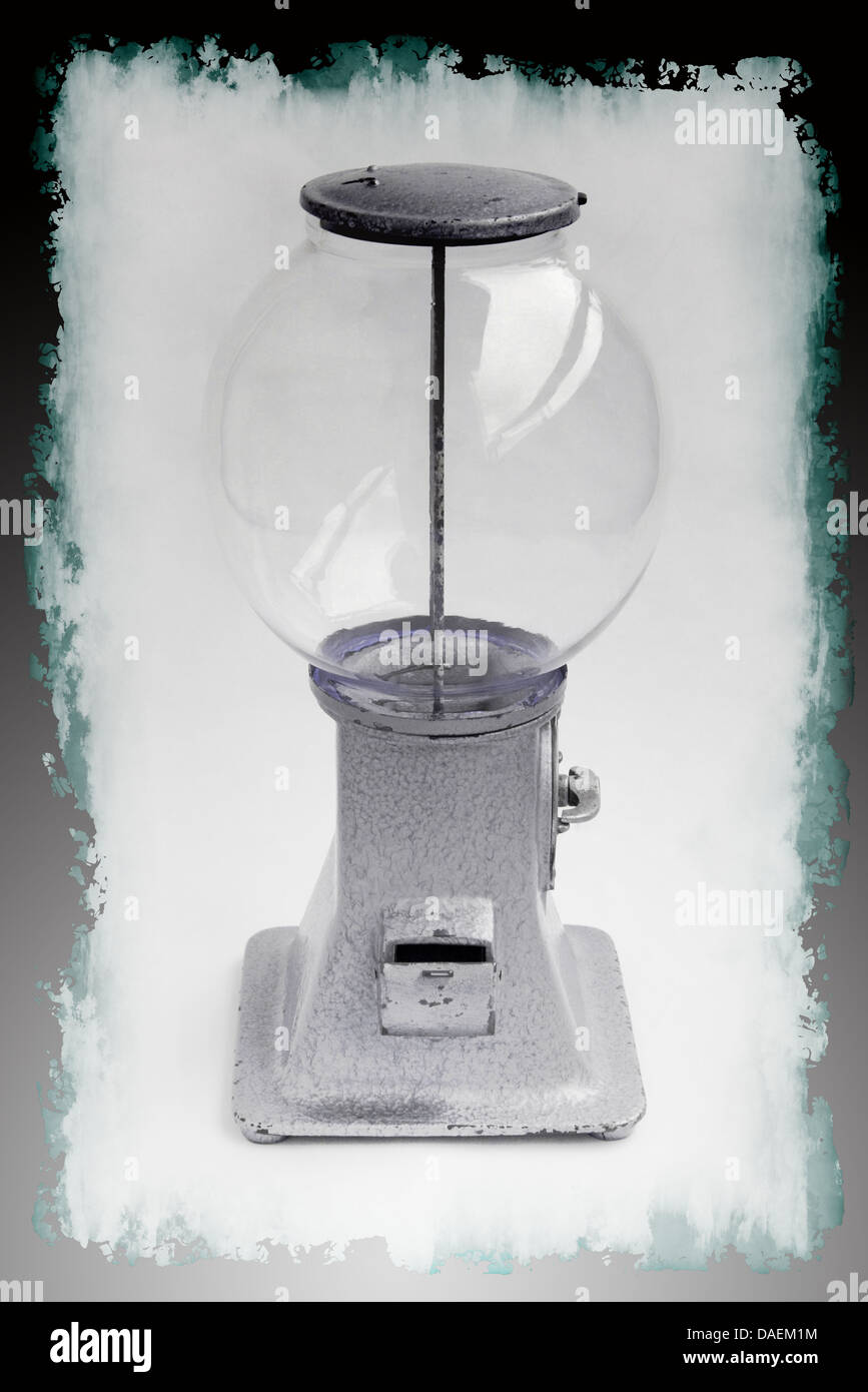 Old chewing gum vending machine about 1930 on grunge Stock Photo Alamy