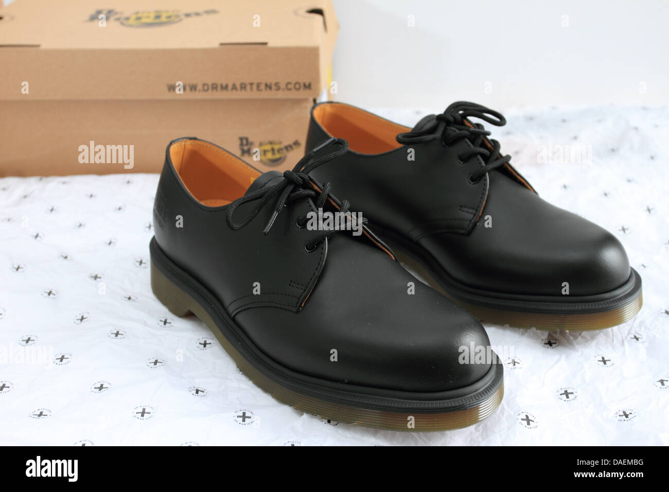 1461 Dr. Martens shoes, air wair, black shoes, Norfolk,UK Stock Photo