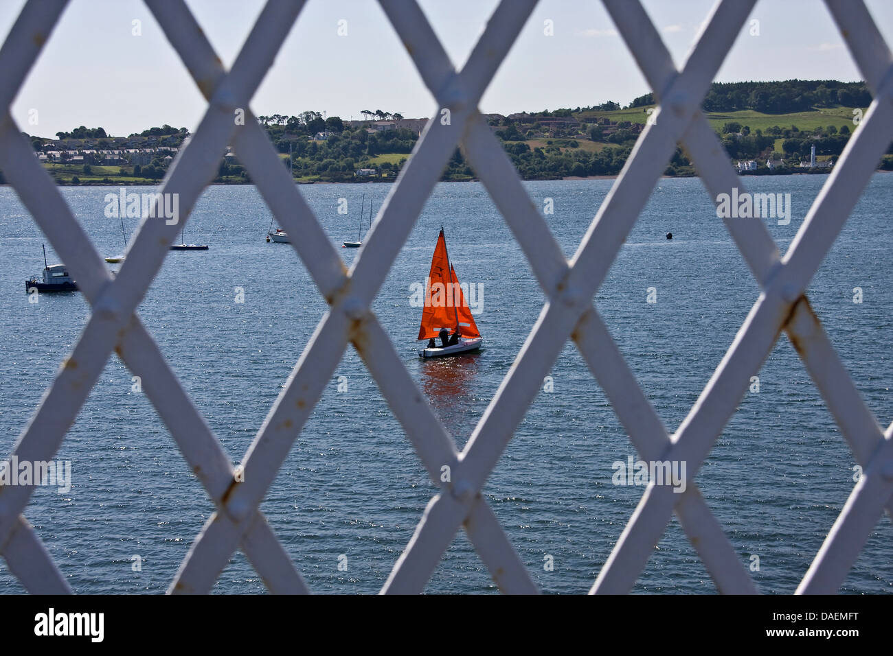 A Yacht from the Royal Tay Yacht Club sailing on the River Tay in Broughty Ferry near Dundee,UK Stock Photo