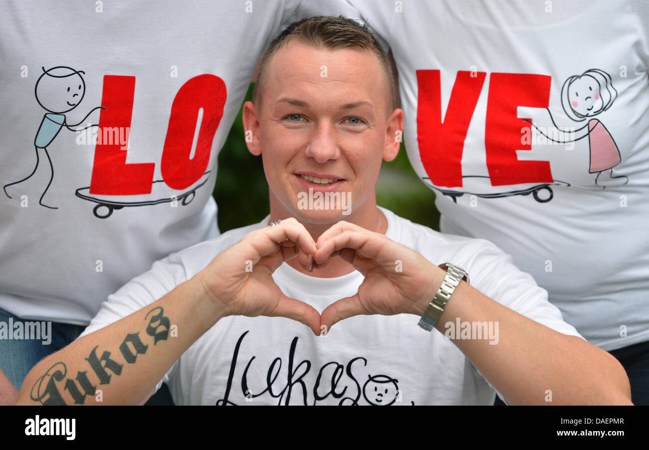 Wojtek Sitarski presents his partner shirts in Frankfurt Main, Germany