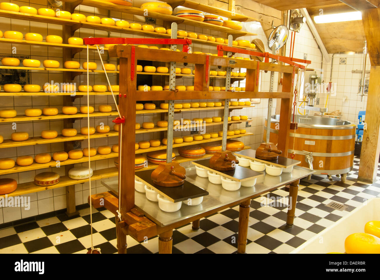 A cheese making shop demonstrates how to make cheese Stock Photo Alamy