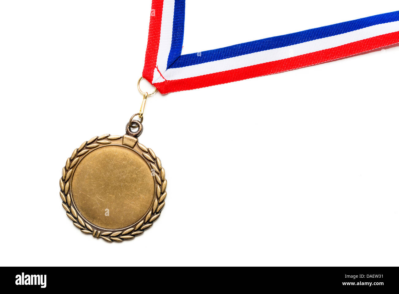 Medal on a red, white and blue ribbon Stock Photo - Alamy