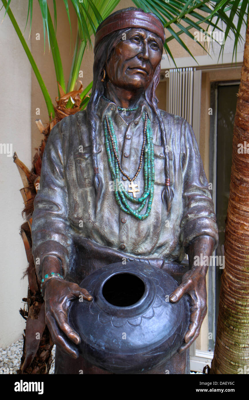 Miami Beach Florida,Mount Sinai Medical Center,centre,hospital,statue,Native American Indian indigenous peoples,woman female women,FL130601055 Stock Photo