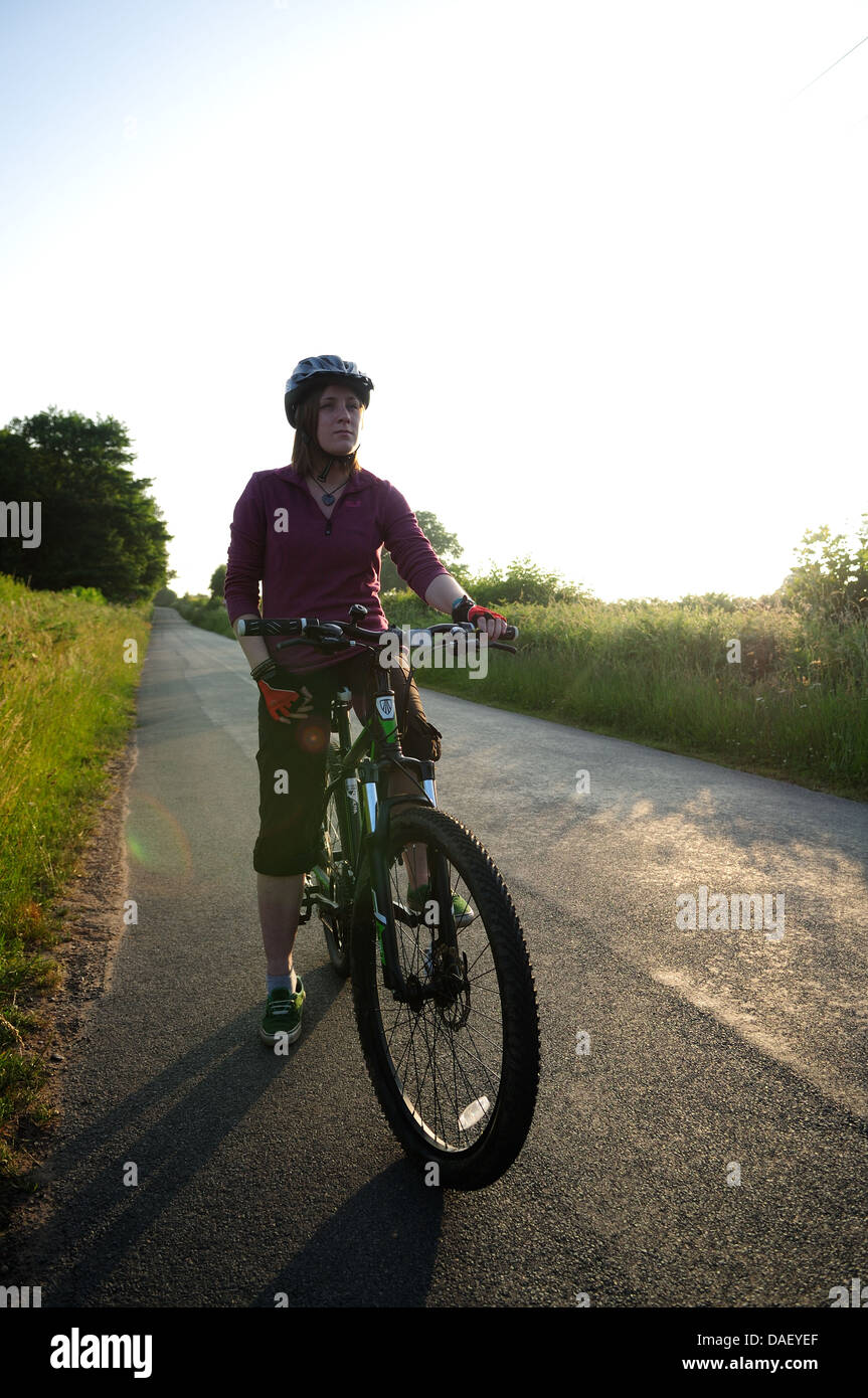 riding a mountain bike